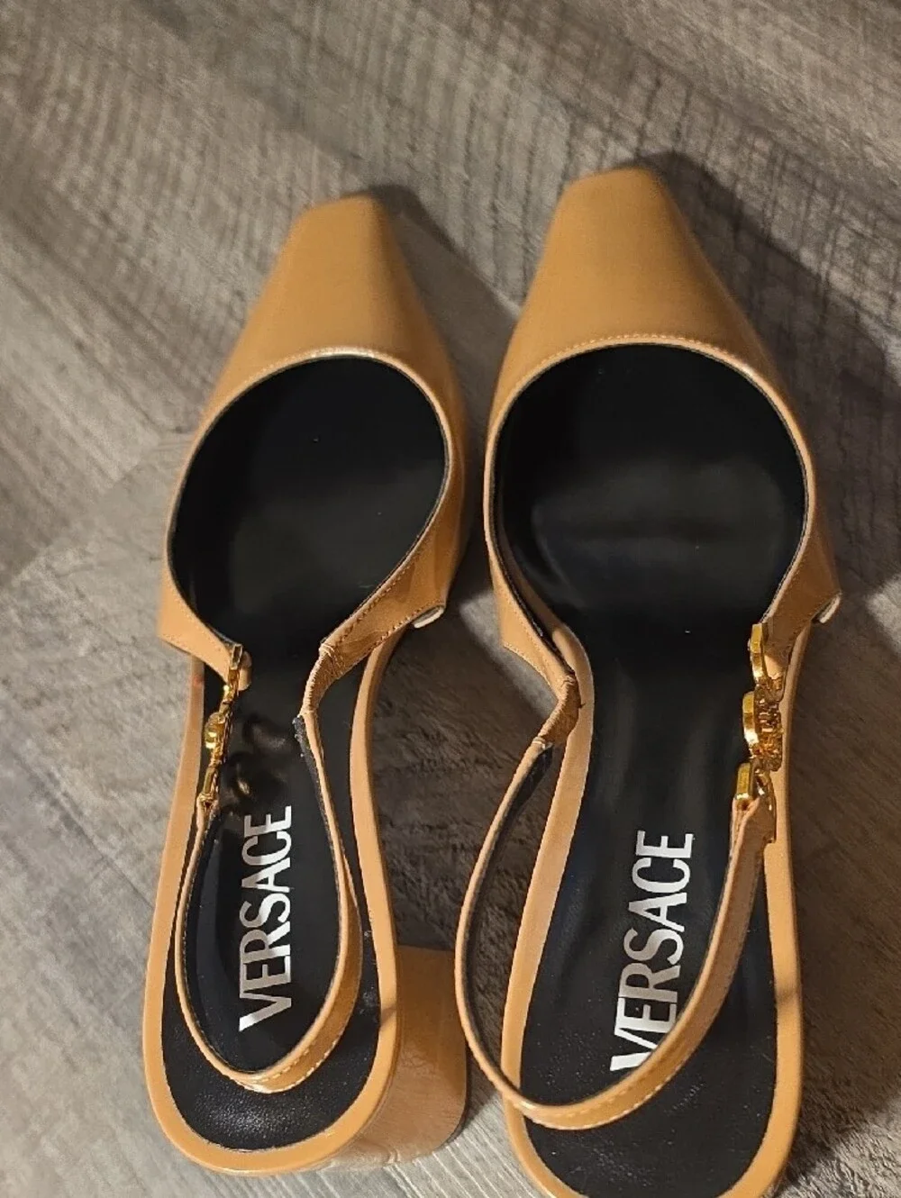 Versace Blush Leather Slingback Pump Size 9.5